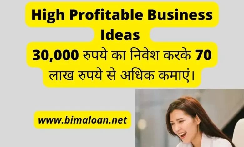 High Profitable Business Ideas :30,000 रुपये का निवेश करके 70 लाख रुपये से अधिक कमाएं।