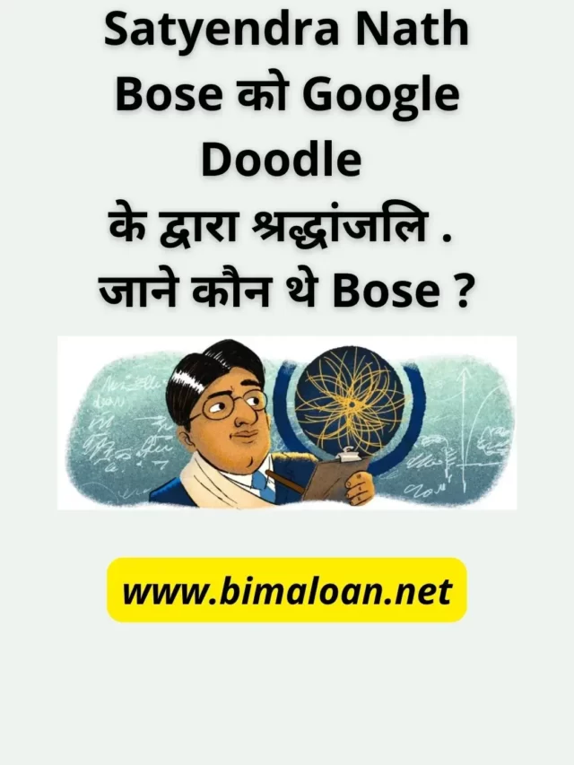 Satyendra Nath Bose को Google Doodle के द्वारा श्रद्धांजलि .
