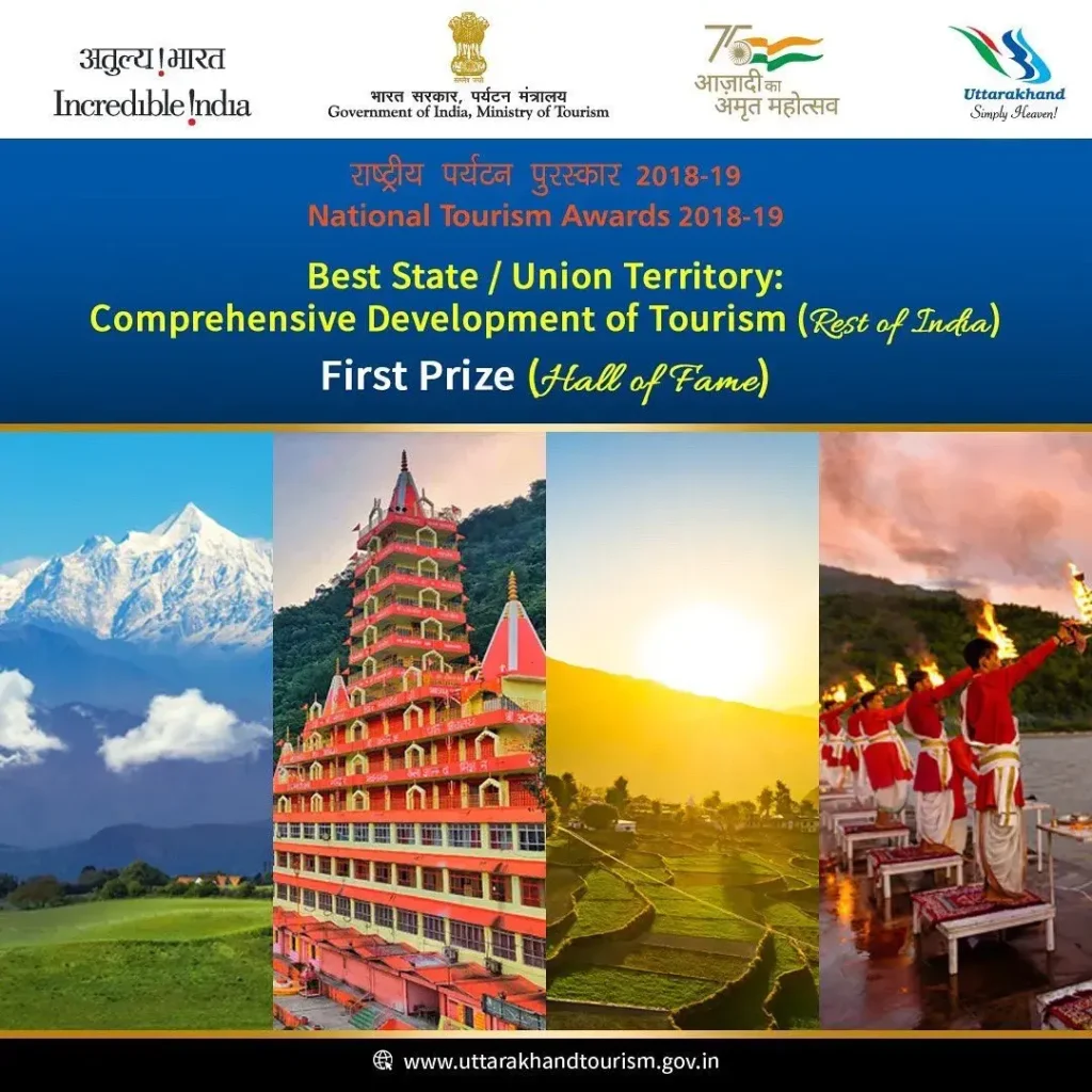 Uttarakhand awarded for adventure tourism & all round development of tourism