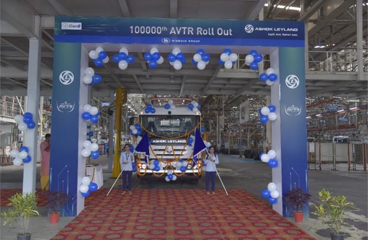 Ashok Leyland Truck स्वदेशी AVTR प्लेटफॉर्म पर 1 लाख उत्पादन चिह्न तक पहुंचता है.