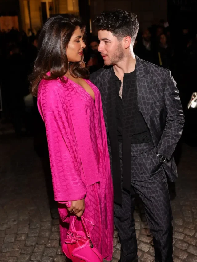 Priyanka Chopra and Nick Jonas at Paris Fashion Week.