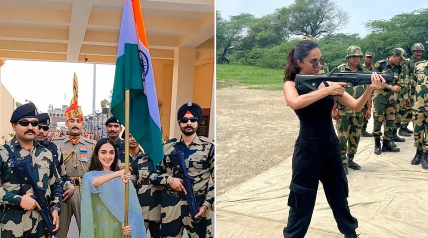 Kiara Advani at Wagah Border : Kiara Advani's Heartfelt Tribute to Indian Soldiers at Wagah Border – Captured in Pictures.