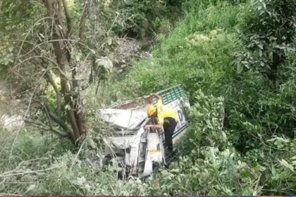 Accident in Bageshwar : Camper Vehicle Plunges into Ditch Near Patiyasar.