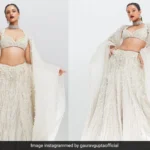 Tripti Dimri Radiates Elegance in a Pearl-White Gaurav Gupta Lehenga.
