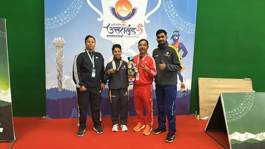 Uttarakhand first medal in the 38th National Games : बागेश्वर की ज्योति वर्मा ने वुशु में कांस्य जीता.